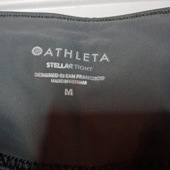 Athleta Stellar Tight Women's Gray Leggings with Zipper Pockets Size Medium - Picture 3 of 7